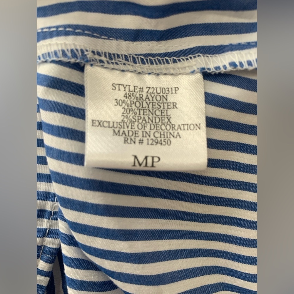 Como Vintage Striped Navy and White Long Sleeve Women's Top - Picture 5 of 7
